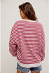 Classic Striped Crew - We The Free - Free People - Raspberry Combo