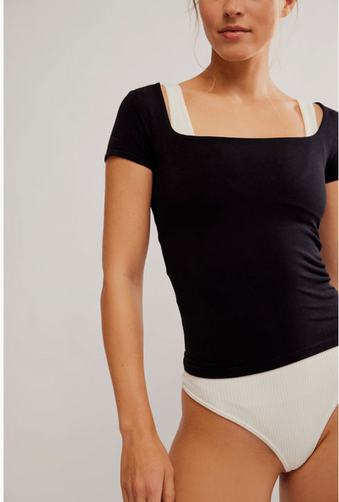 Clean Lines Baby Tee - Free People - Black