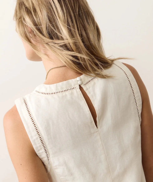 Cora Linen Mini Dress - Marine Layer - Antique White