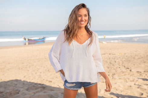 Cove Split Collar - Wooden Ships - Breaker White