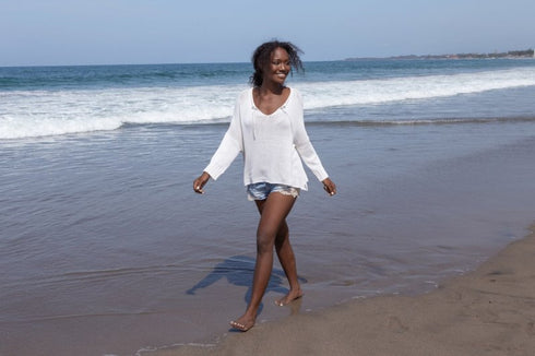 Cove Split Collar - Wooden Ships - Breaker White