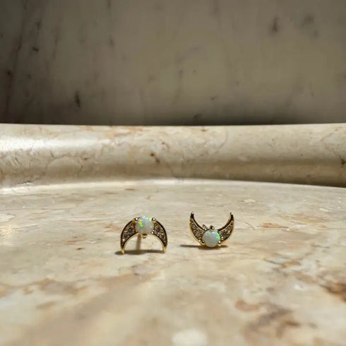 Crescent Opal Studs - Fred & Co. - Opal