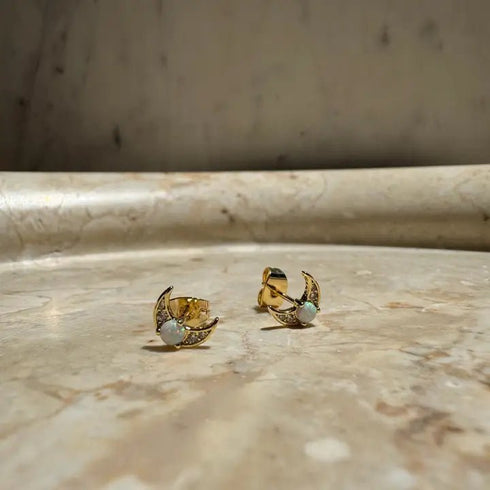 Crescent Opal Studs - Fred & Co. - Opal