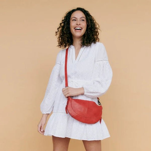 Crosby Leather Sling Bag - Latico - Red