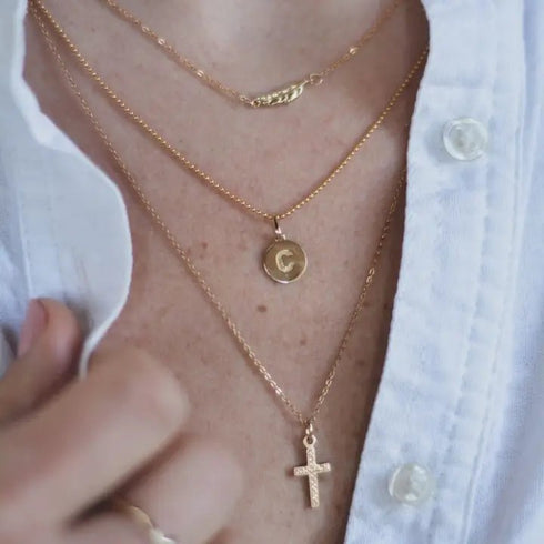 Crossed Hearts Necklace - JoeLuc - Gold