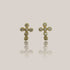 Crystal Cross Studs - Golden Hour Studio - Gold
