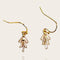 Crystal Leaf Earrings - Golden Hour - Gold