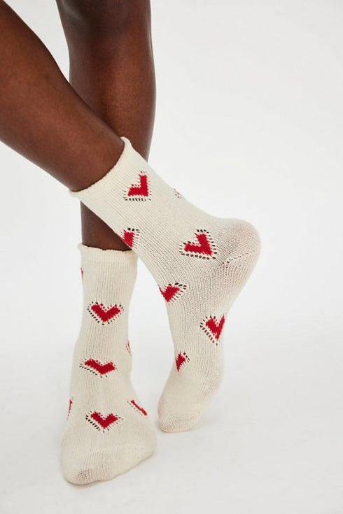 Cupids Bow Socks - Free People - Red
