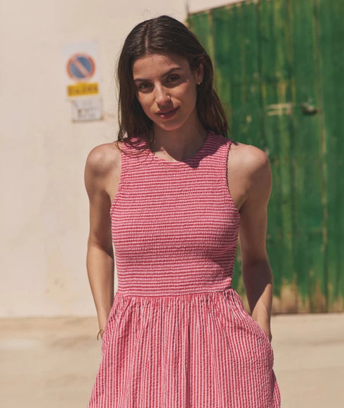 Darcy Seersucker Maxi Dress - Marine Layer - Pink Stripe