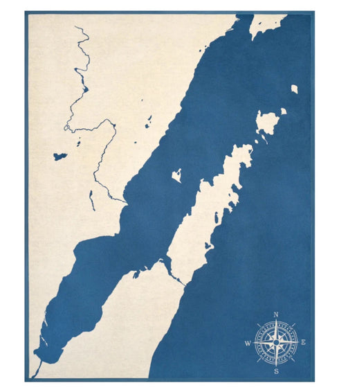 Door County Map Blanket - ChappyWrap - Door County Map Blanket