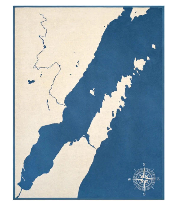 Door County Map Blanket - ChappyWrap - Door County Map Blanket