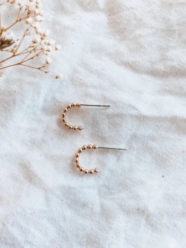 Dot Ear Huggers - Milk Moon - Gold