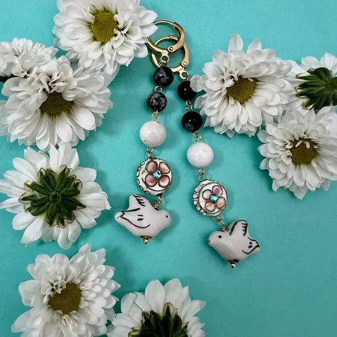 Dove Earrings - Sandrine France Studio - White