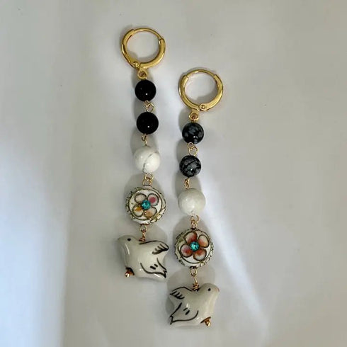 Dove Earrings - Sandrine France Studio - White