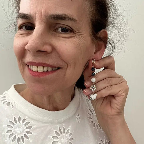 Dove Earrings - Sandrine France Studio - White