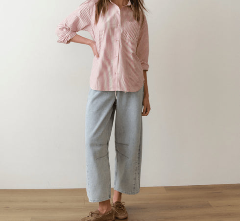 Ella Barrel Leg Pant - Marine Layer - Light Wash