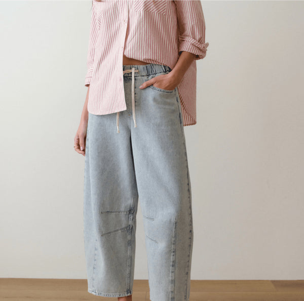 Ella Barrel Leg Pant - Marine Layer - Light Wash