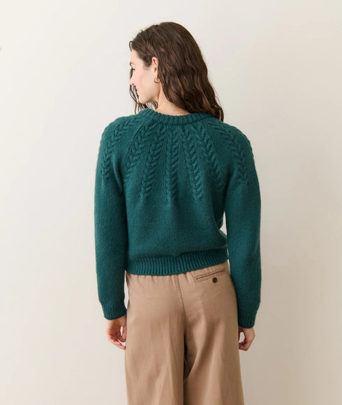 Everly Cable Knit Cardigan - Marine Layer - Deep Sea