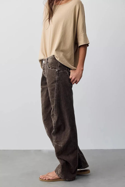 Fable Washed Cord Twisted Jeans - We The Free - We The Free by Free People - Mulch