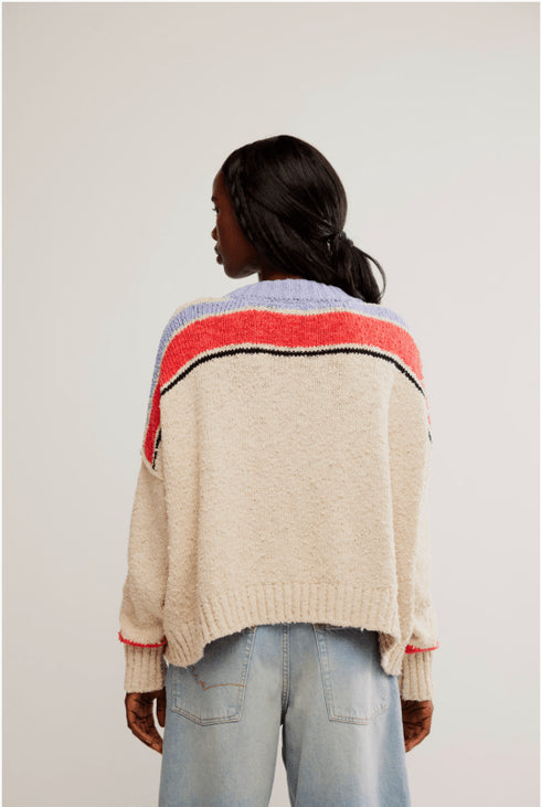 Fast Lane Pullover Sweater - Free People - Race Car Combo
