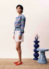 Federica Printed Cardigan - FRNCH - Blue