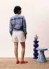Federica Printed Cardigan - FRNCH - Blue