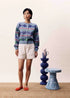 Federica Printed Cardigan - FRNCH - Blue