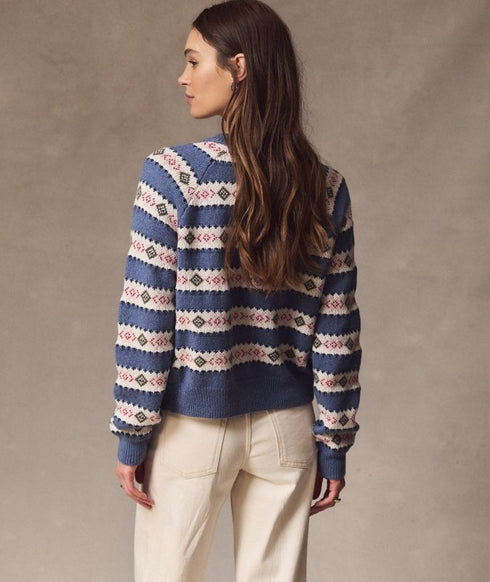 Fiorella Fair Isle Cardigan - Marine Layer - French Blue