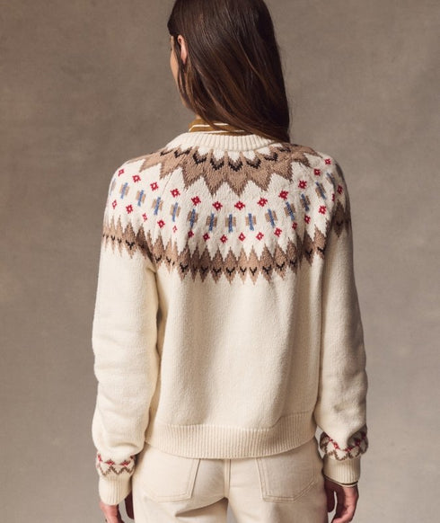 Fiorella Fair Isle Cardigan - Marine Layer - Ivory