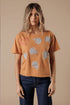 Football Medley Wide Neck Tee - All Us - Caramel