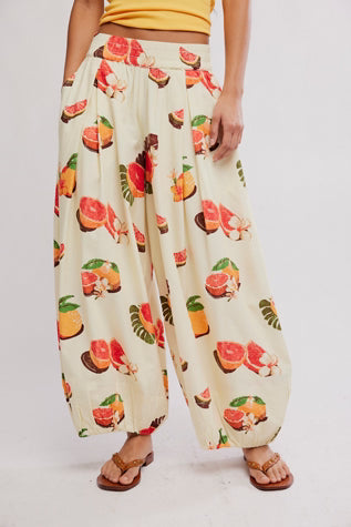 Moonflower Printed Pull-on Balloon Pant