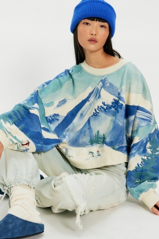 Gaia Sweatshirt - Free People - Ski Combo