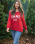 Game Day Raglan Crew Chunky - Wooden Ships - Red/White