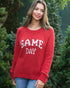 Game Day Raglan Crew Chunky - Wooden Ships - Red/White