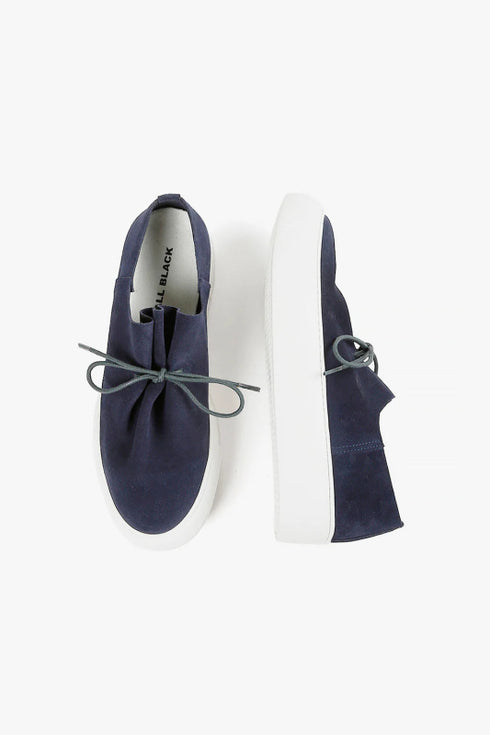 Gathered Sneak - All Black - Navy