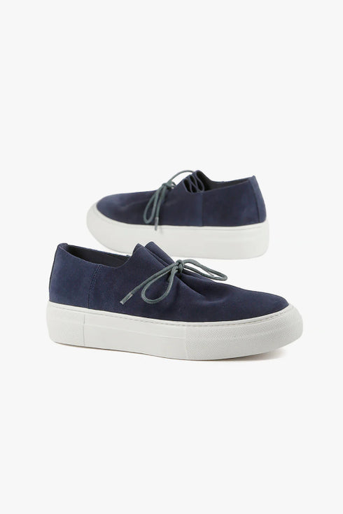 Gathered Sneak - All Black - Navy