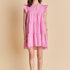 Gingham Check Babydoll Mini Dress - English Factory - Pink