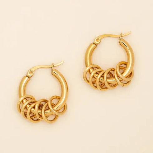 Gold Annulus Hoop Earrings - Cities in Dust - Gold