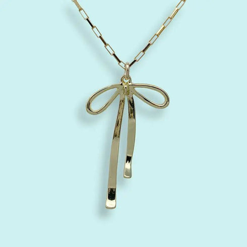 Gold Bow Necklace - Ornamental Things - Gold