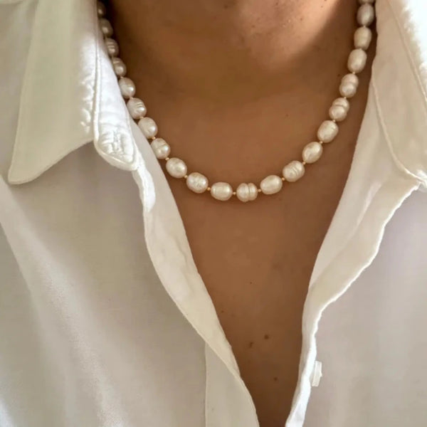 Golden Pearl Strand Necklace - Golden Hour - Gold