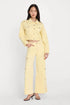 Good Waist Palazzo Ankle Embroidered Jean - Good American - Anise Yellow