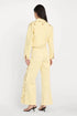 Good Waist Palazzo Ankle Embroidered Jean - Good American - Anise Yellow