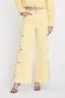 Good Waist Palazzo Ankle Embroidered Jean - Good American - Anise Yellow