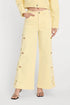 Good Waist Palazzo Ankle Embroidered Jean - Good American - Anise Yellow
