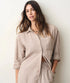 Gracey Oversized Seersucker Shirt - Marine Layer - Mocha Stripe