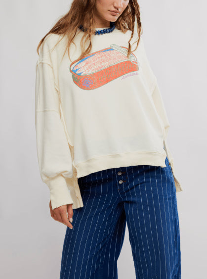 Graphic Camden Pullover - We The Free - We The Free by Free People - Sardine Combo