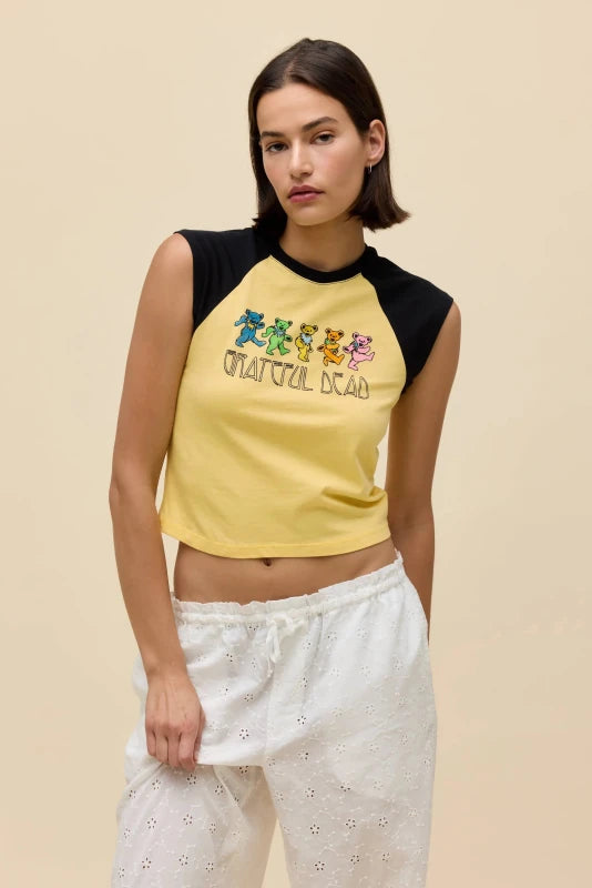 Grateful Dead Bears Raglan Tank - Daydreamer - Poppy Yellow