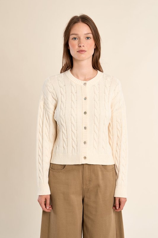 Gweneth Cable Cardigan - Molly Bracken - Off White