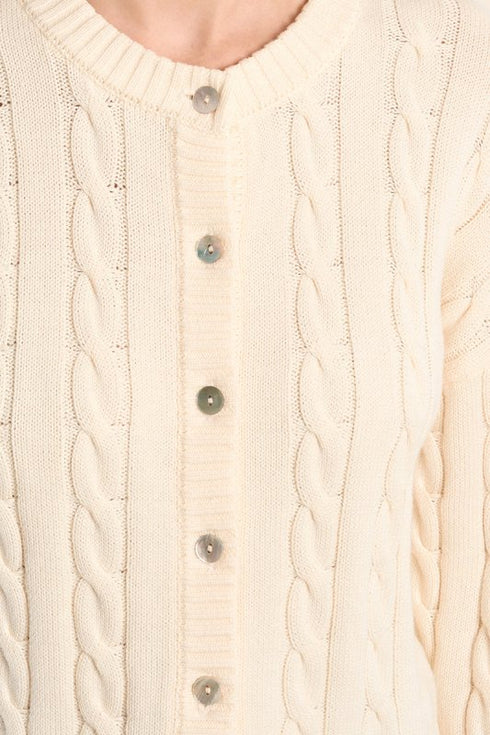 Gweneth Cable Cardigan - Molly Bracken - Off White