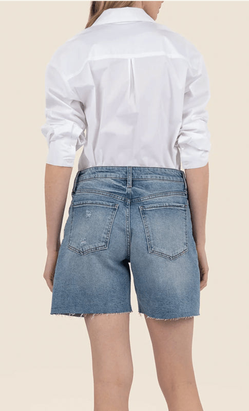 Hailey Hi Rise Short w/ Raw Hem - KUT - Focus